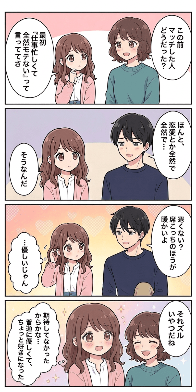 アンカリング効果を恋愛シーンで解説する4コマまんが