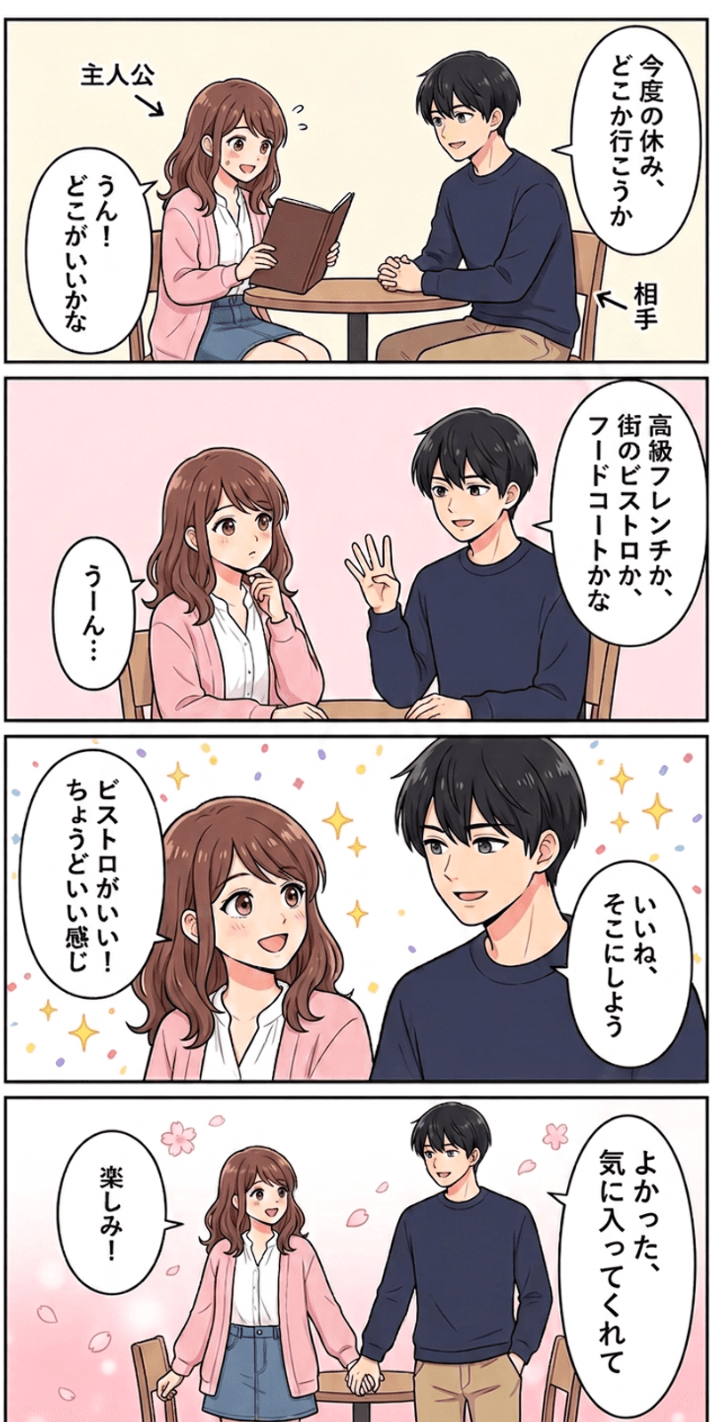 妥協効果を恋愛シーンで解説する4コマまんが