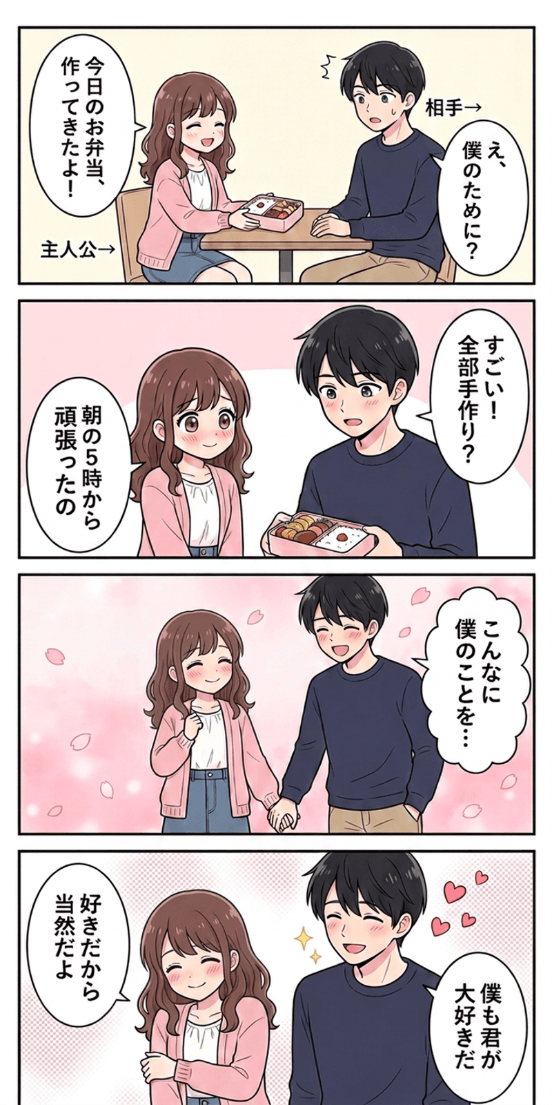 コストリーシグナリングを恋愛シーンで解説する4コマまんが