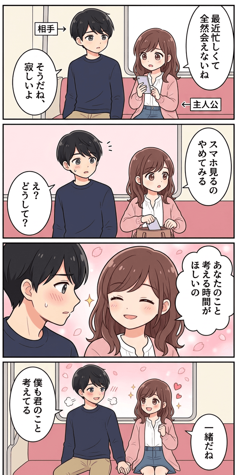 デフォルトモードネットワークを恋愛シーンで解説する4コマまんが