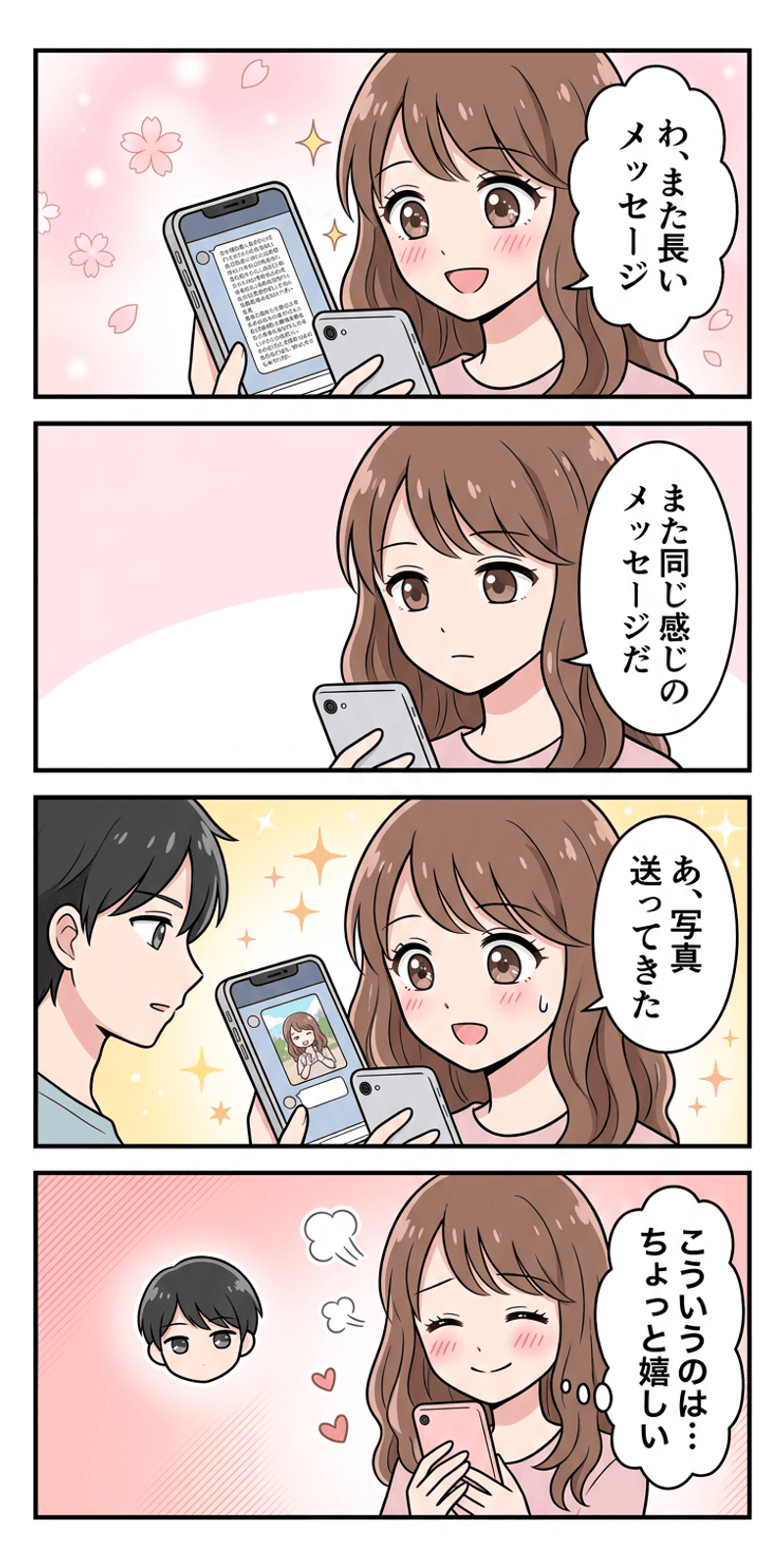 馴化を恋愛シーンで解説する4コマまんが