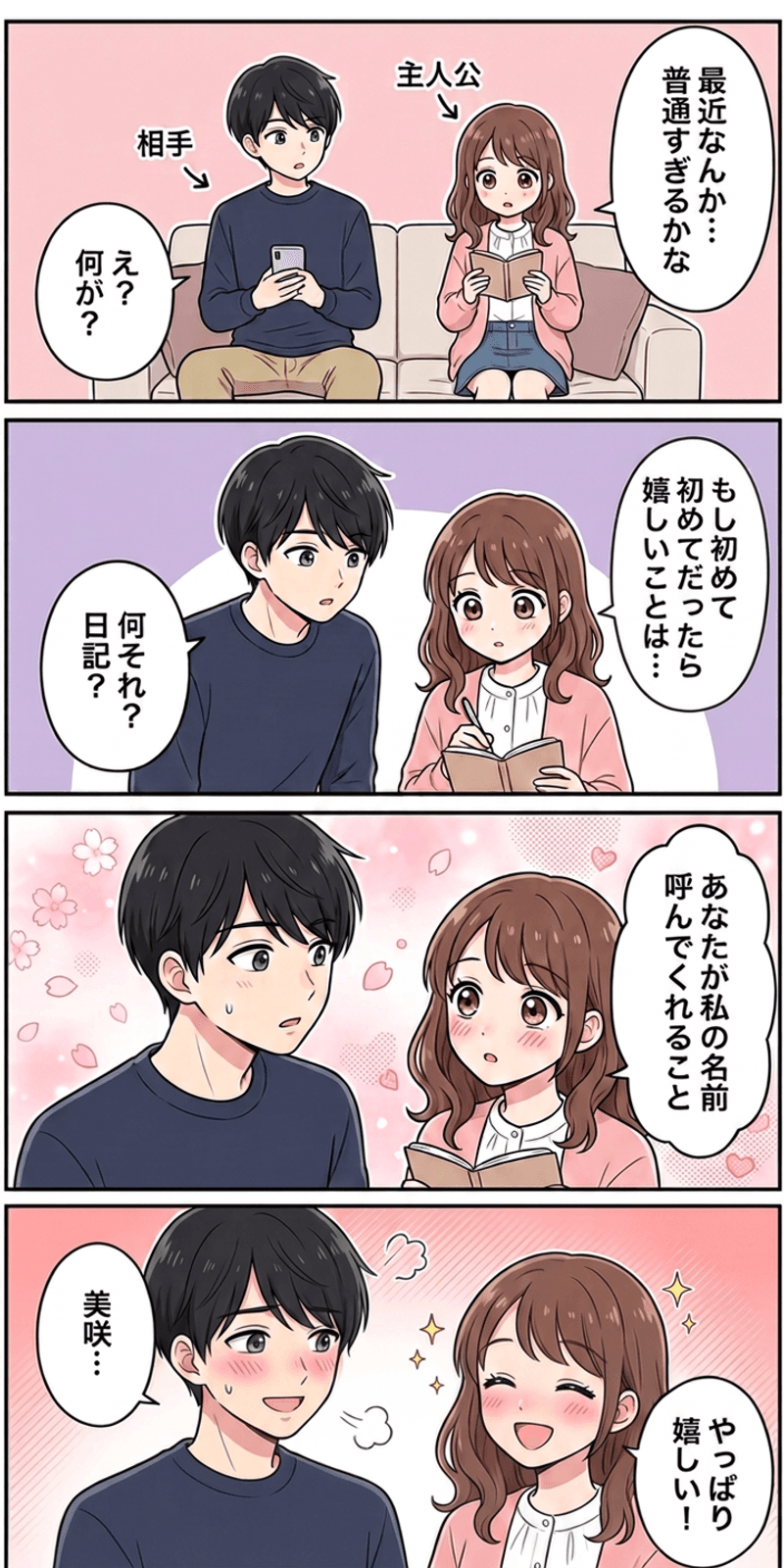 ヘドニック・アダプテーションを恋愛シーンで解説する4コマまんが