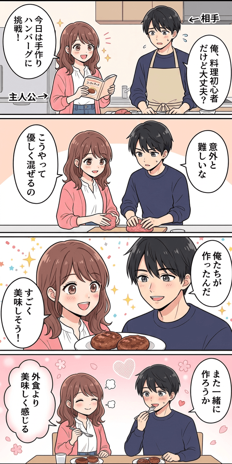 IKEA効果を恋愛シーンで解説する4コマまんが