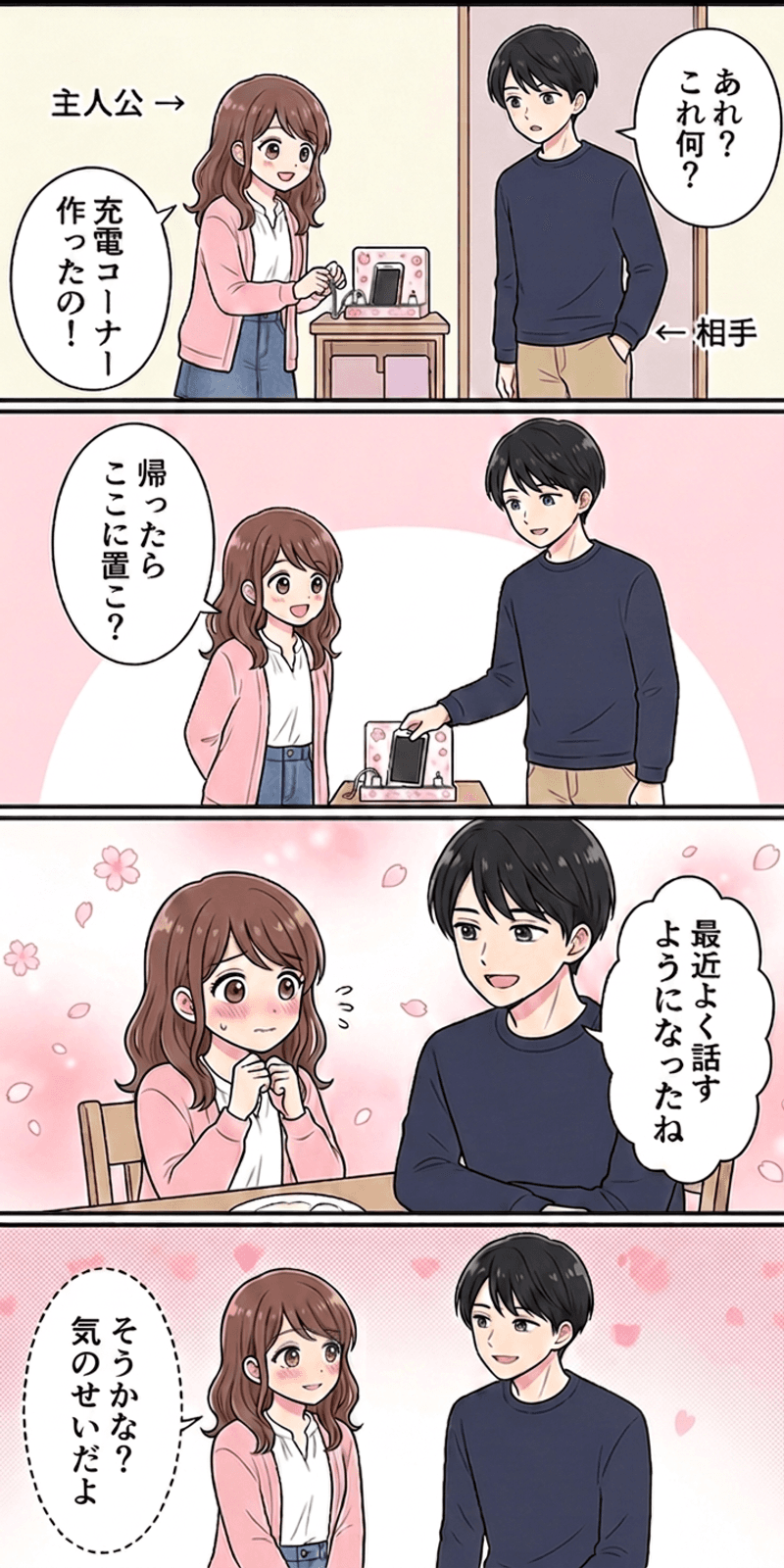 ナッジ理論を恋愛シーンで解説する4コマまんが