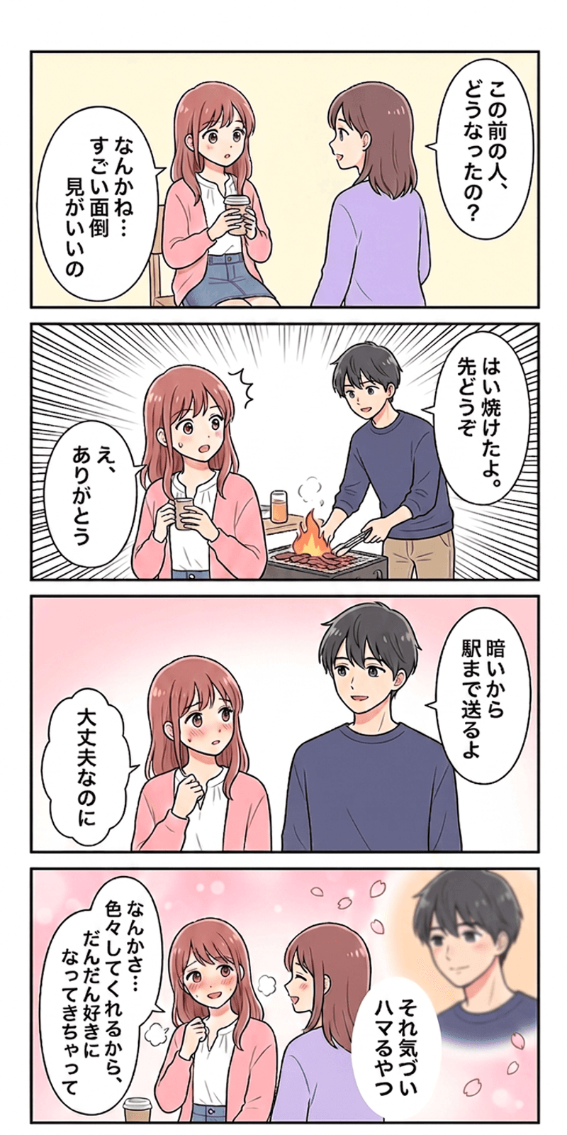 親の投資理論を恋愛シーンで解説する4コマまんが