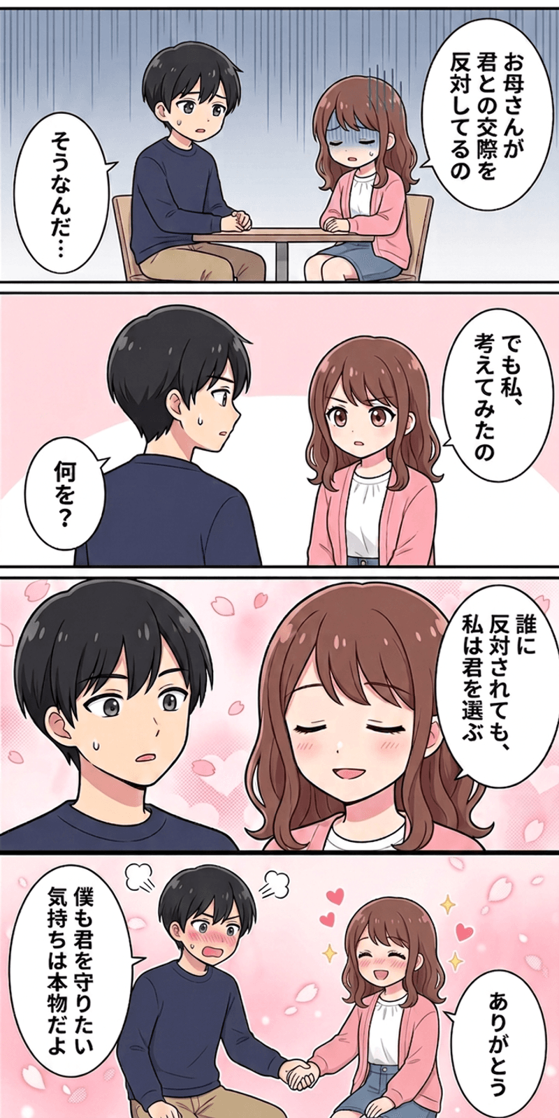 ロミオとジュリエット効果を恋愛シーンで解説する4コマまんが