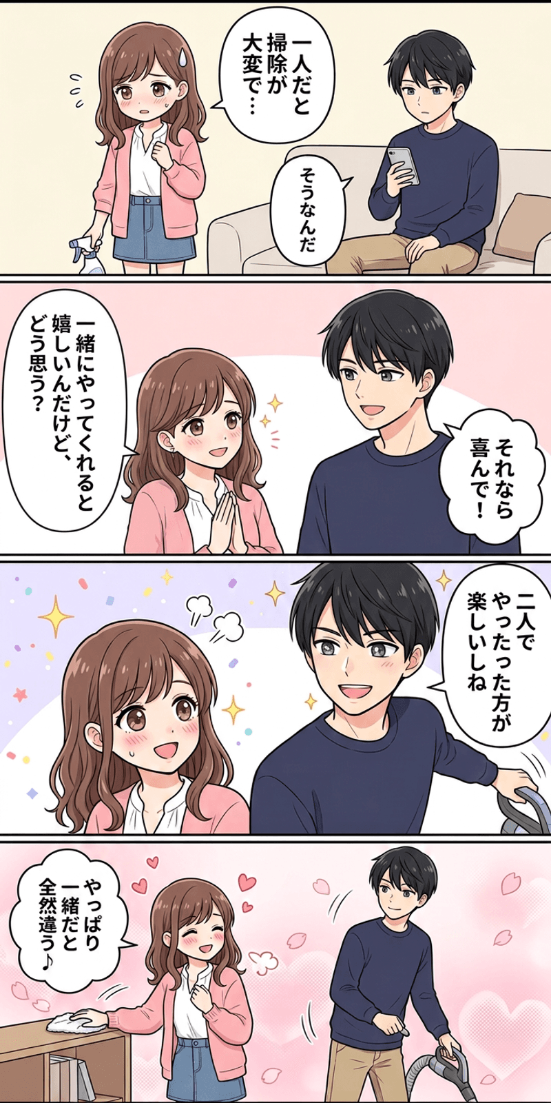 自己決定理論を恋愛シーンで解説する4コマまんが