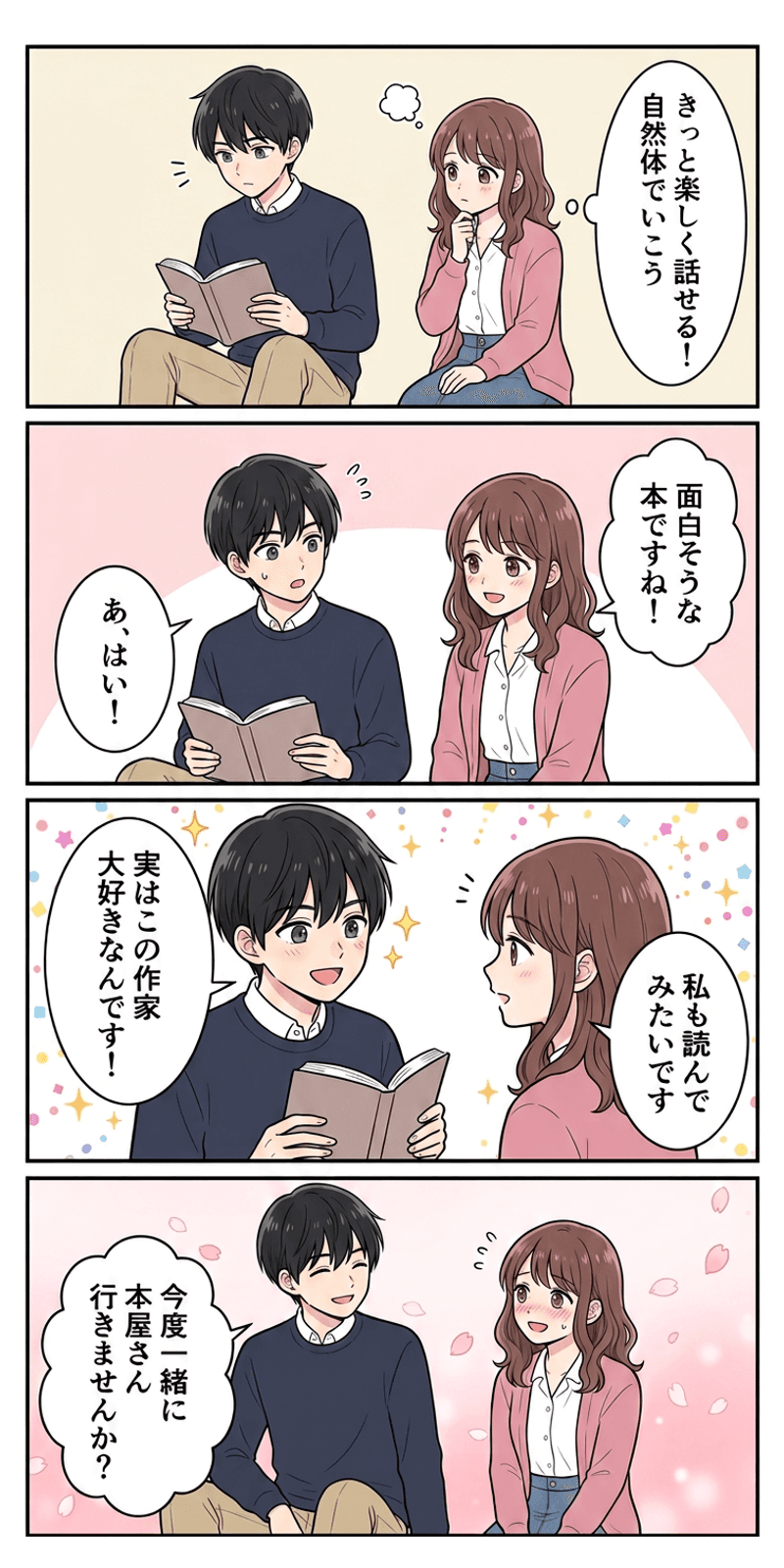 自己成就予言を恋愛シーンで解説する4コマまんが